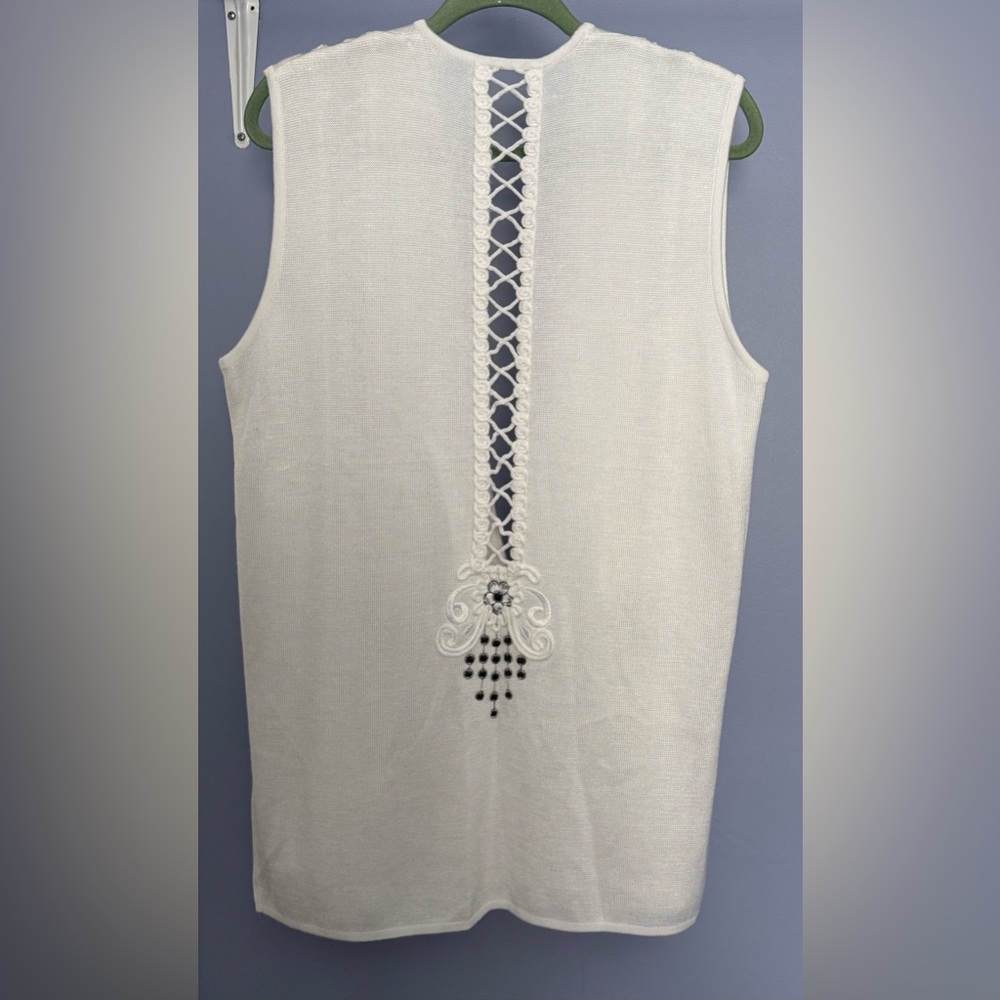 2/$40 Longline Vest with Embroidery